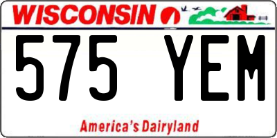 WI license plate 575YEM