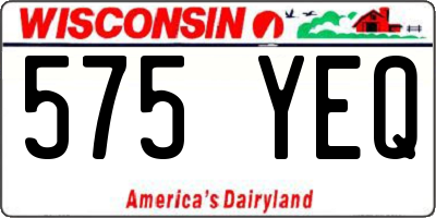 WI license plate 575YEQ