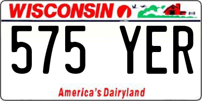 WI license plate 575YER