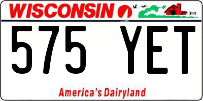 WI license plate 575YET