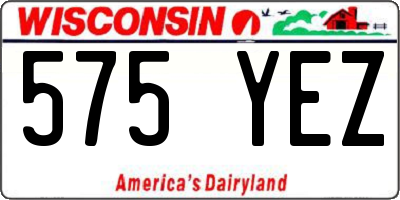 WI license plate 575YEZ