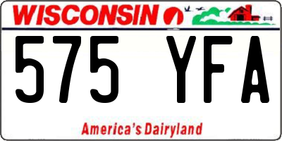 WI license plate 575YFA