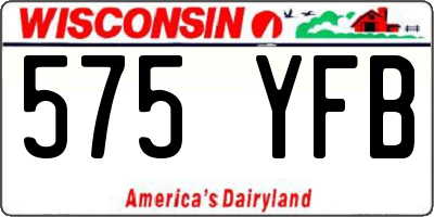 WI license plate 575YFB
