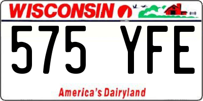 WI license plate 575YFE