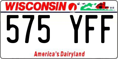 WI license plate 575YFF