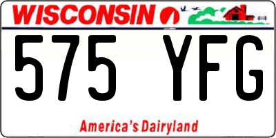 WI license plate 575YFG