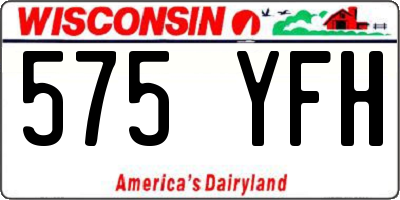 WI license plate 575YFH