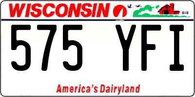WI license plate 575YFI