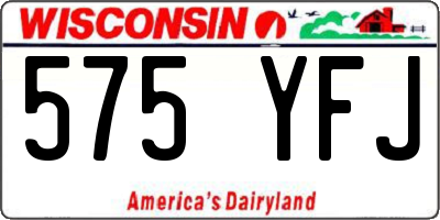 WI license plate 575YFJ