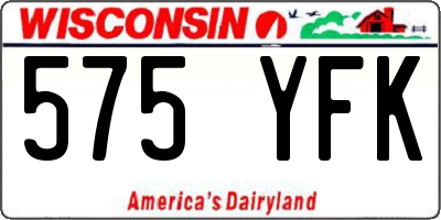 WI license plate 575YFK