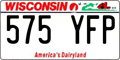 WI license plate 575YFP