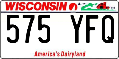 WI license plate 575YFQ