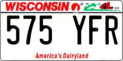 WI license plate 575YFR
