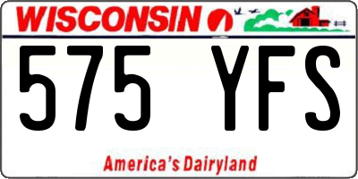 WI license plate 575YFS
