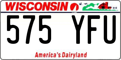 WI license plate 575YFU