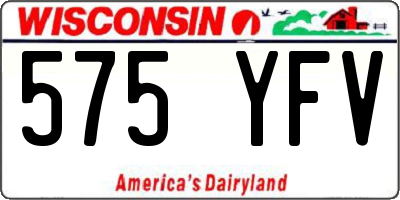 WI license plate 575YFV