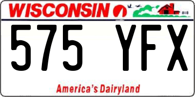 WI license plate 575YFX