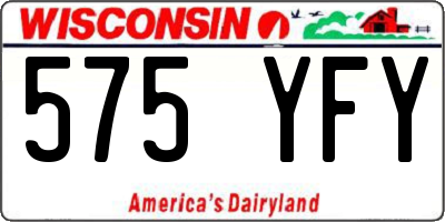 WI license plate 575YFY