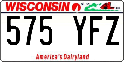 WI license plate 575YFZ