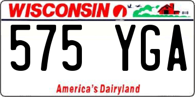 WI license plate 575YGA