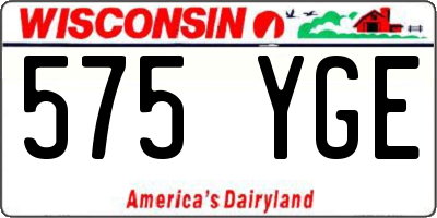 WI license plate 575YGE