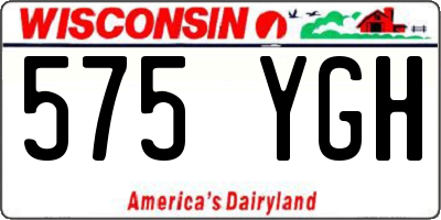WI license plate 575YGH