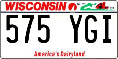 WI license plate 575YGI