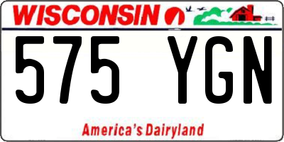 WI license plate 575YGN