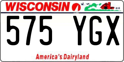 WI license plate 575YGX