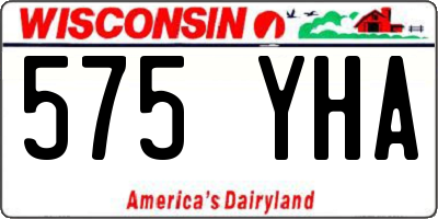 WI license plate 575YHA