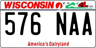 WI license plate 576NAA