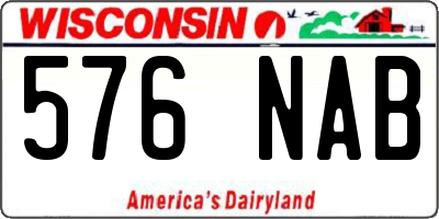 WI license plate 576NAB