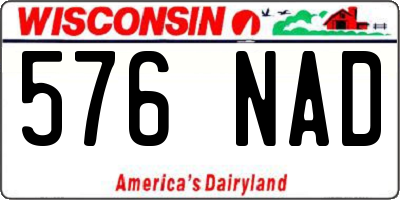 WI license plate 576NAD