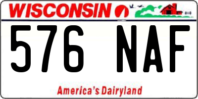 WI license plate 576NAF