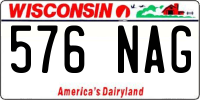 WI license plate 576NAG