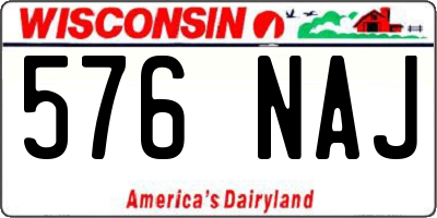 WI license plate 576NAJ