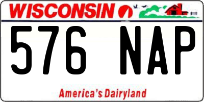 WI license plate 576NAP