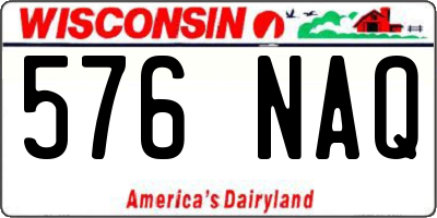 WI license plate 576NAQ