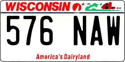 WI license plate 576NAW