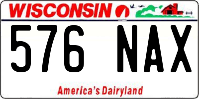 WI license plate 576NAX