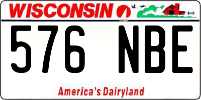WI license plate 576NBE
