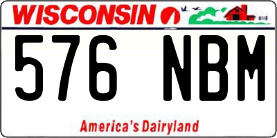 WI license plate 576NBM