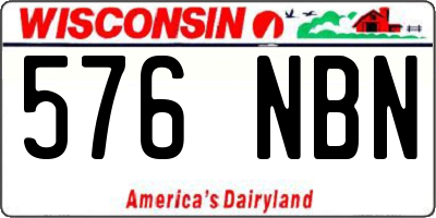 WI license plate 576NBN