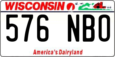 WI license plate 576NBO