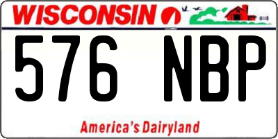 WI license plate 576NBP