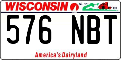WI license plate 576NBT
