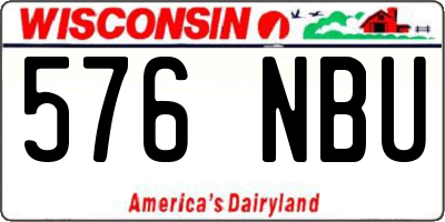 WI license plate 576NBU