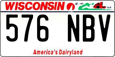 WI license plate 576NBV