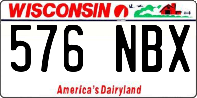 WI license plate 576NBX