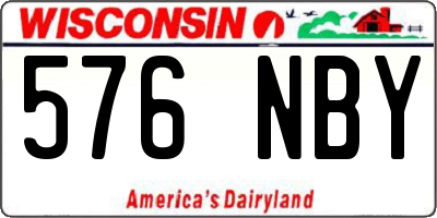 WI license plate 576NBY